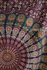 Boho Mandala Tapestry Hippie Twin Bedspread Gypsy Beach Throw Closeup