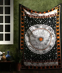 Celestial Tapestry Astrology Wall Tapestries Hippie Star Moon Decor Boho Indian Bedspread white