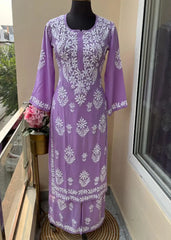 Designer Modal Chikankari Kurti Palazzo Co-Ord Set Indian Ethnic Wear