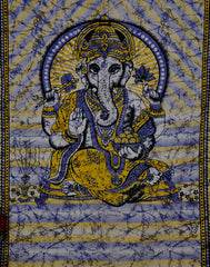 Ganesha Elephant Twin Bedspread Bohemian Meditation Altar Cloth Hindu God Wall Poster