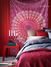 Wine Gypsy Mandala Tapestry Bohemian Twin Bedspread Hippy Wall Decor