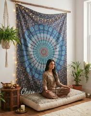 Hippie Mandala Tapestry Bohemian Wall Hanging Indian Twin Bedspread Psychedelic Throw Cluvve