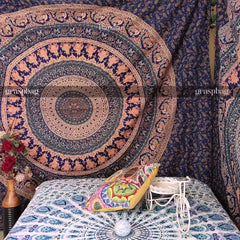 Large Peacock Mandala Tapestry Elephant Wall Tapestries Boho College Dorm Decor