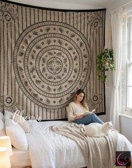Indian Elephant Tapestry Mandala Batik Wall Hanging Hippie Bedspread Queen Size Throw