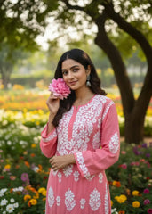 Lucknowi Chikankari Kurti with Plazzo Indian Co-Ord Set for Women