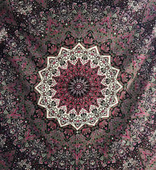 Star Tapestry Elephant Mandala Wall Hanging Queen Bedspread Closeup