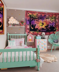 Tie Dye Fairy Tapestry Boho Twin Bedspread Beach Throw