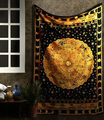 Zodiac Tapestry Celestial Wall Decor Star Tapestries Twin Bedspread