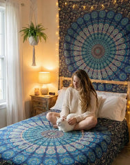 Bohemian Indian Mandala Wall Tapestry Hippie Decor Twin Bedspread Throw