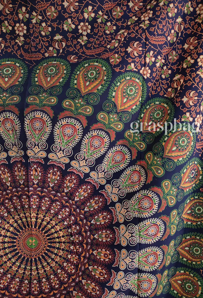 Boho Mandala Tapestry Hippie Twin Bedspread Gypsy Beach Throw Closeup