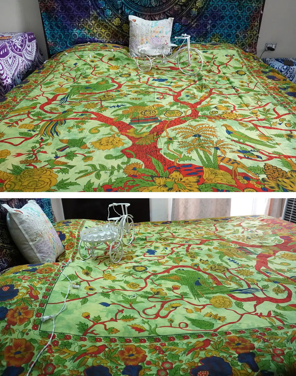 Ethnic Tree of Life Tapestry Tie Dye Nature Wall Hanging Hippie Queen Bedspread