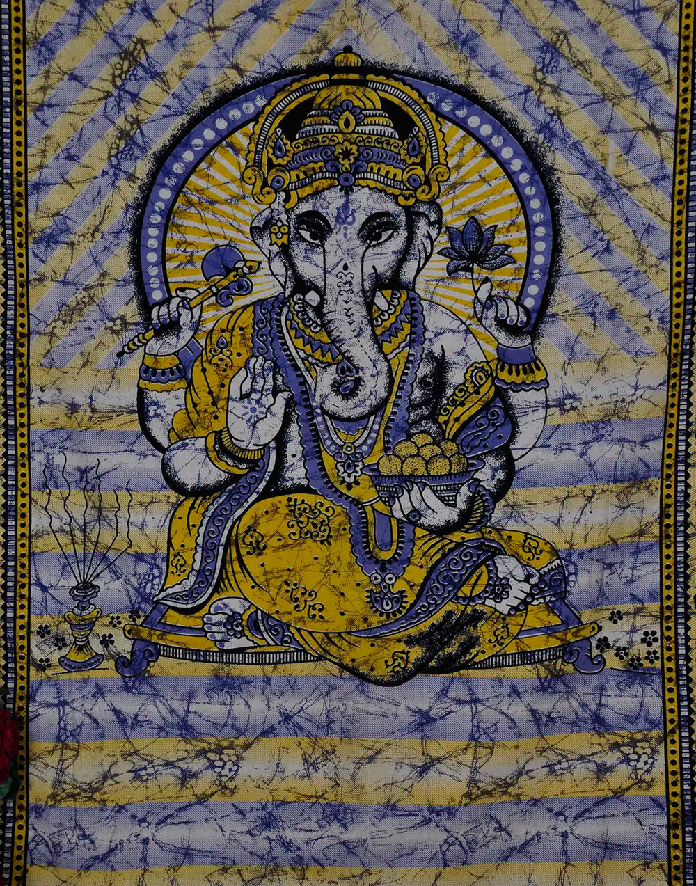 Ganesha Elephant Twin Bedspread Bohemian Meditation Altar Cloth Hindu God Wall Poster