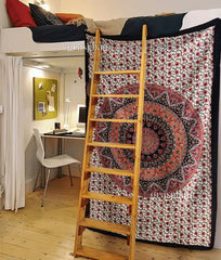 Hippie Mandala Tapestry Indian Elephant Wall Hanging Twin Bedsheet Red Orange
