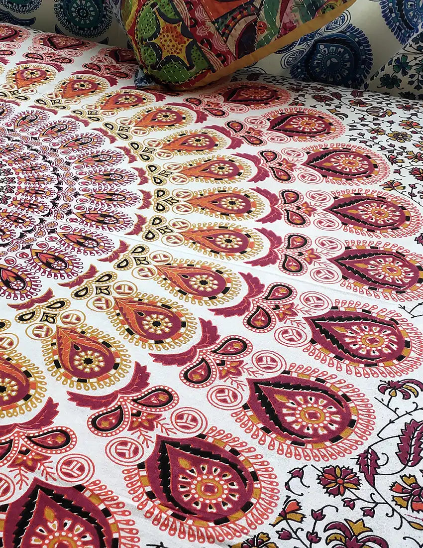 Indian Mandala Tapestry Trippy Twin Bedcover Boho Wall Hanging