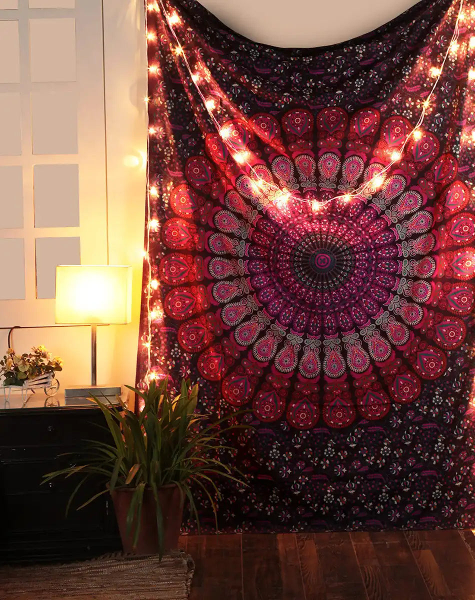 Lavender Tapestry Bohemian Twin Bedspread Pink Hippie Wall Decor