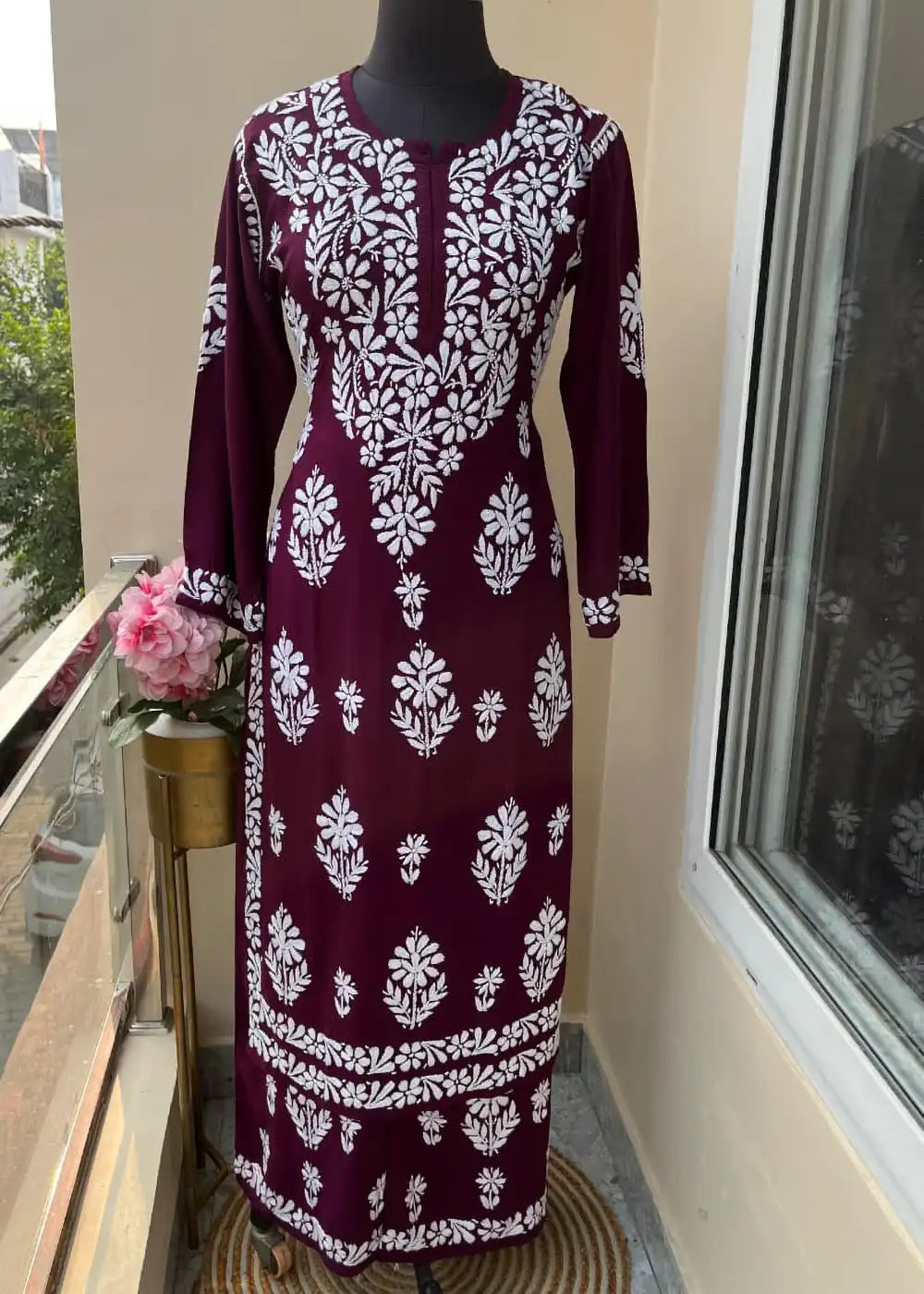 Modal Chikankari Kurti with Palazzo Set Traditional Indian Wear