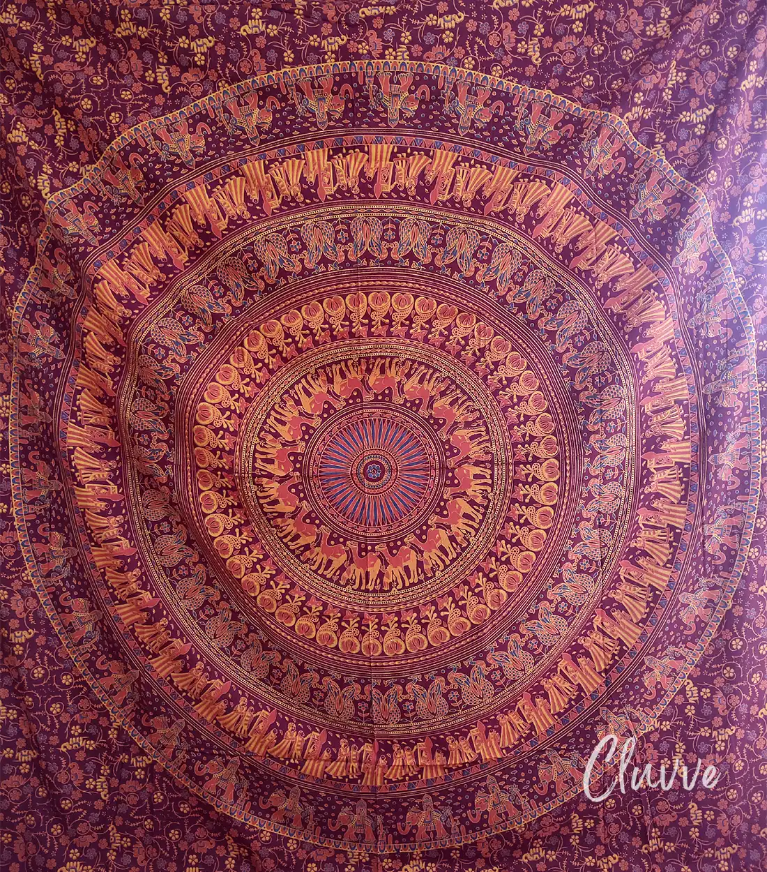 Peacock Elephant Mandala Tapestry Bohemian Wall Hanging Queen Size Bedspread Decor