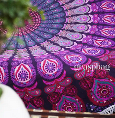 Round Table Cover Pink Sofa Throw Circle Tapestry Boho Beach Throw