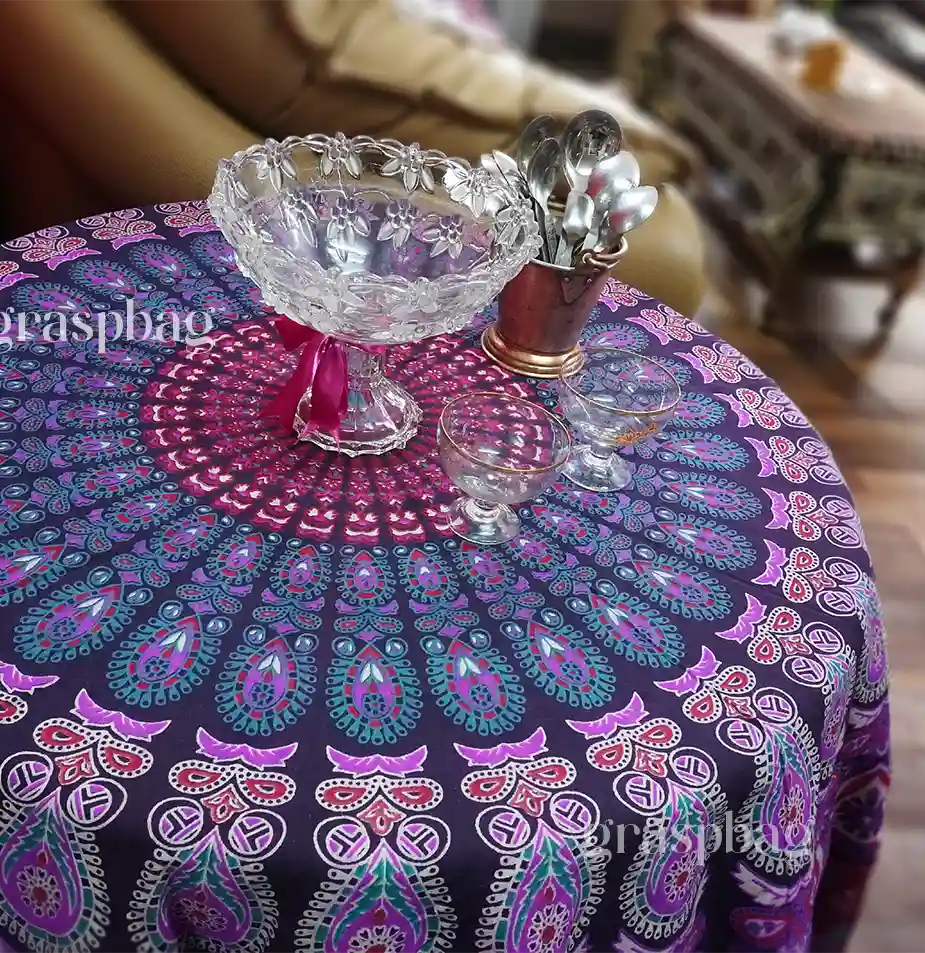 Roundie Table Cover Sofa Throw Round Tapestry Hippie Beach Throw