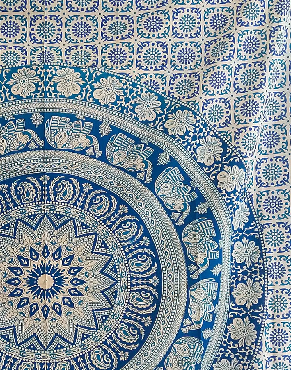 Royal Indian elephant tapestry wall hanging Hippie mandala bedspread throw closeup