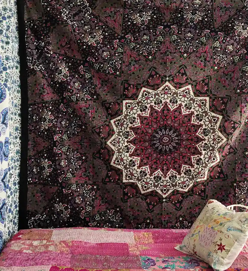 Star Tapestry Elephant Boho Mandala Hippy Wall Hanging Queen Bedspread