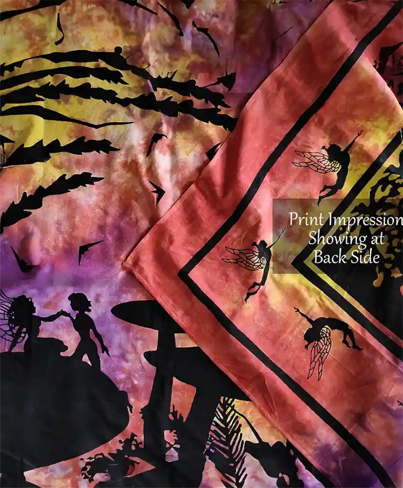 Tie Dye Fairy Tapestry Boho Twin Bedspread Beach Throw Bedding