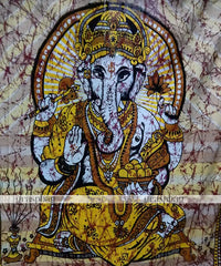 Indian God Ganesha Tapestry Wall Hanging Home Decor closeup